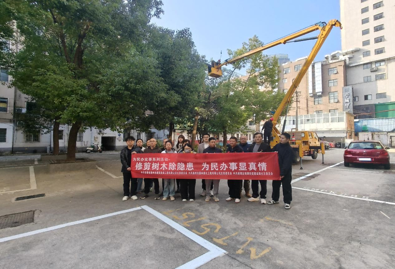 ?建安公司党支部联合绿化公司党支部开展“修剪树木除隐患，，，，，为民服务显真情”主题党日活动